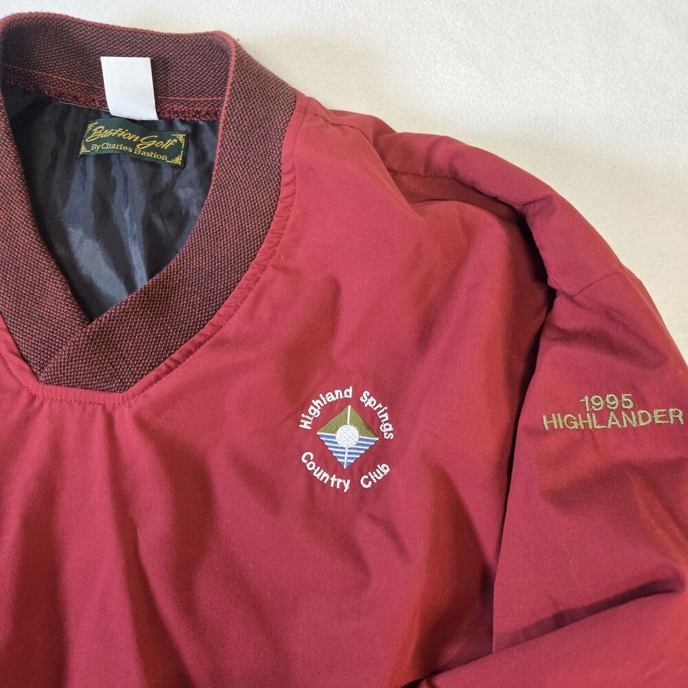 Charles Bastion Vintage USA Golf Windbreaker Pullover Large Y2K Highlander Logos
